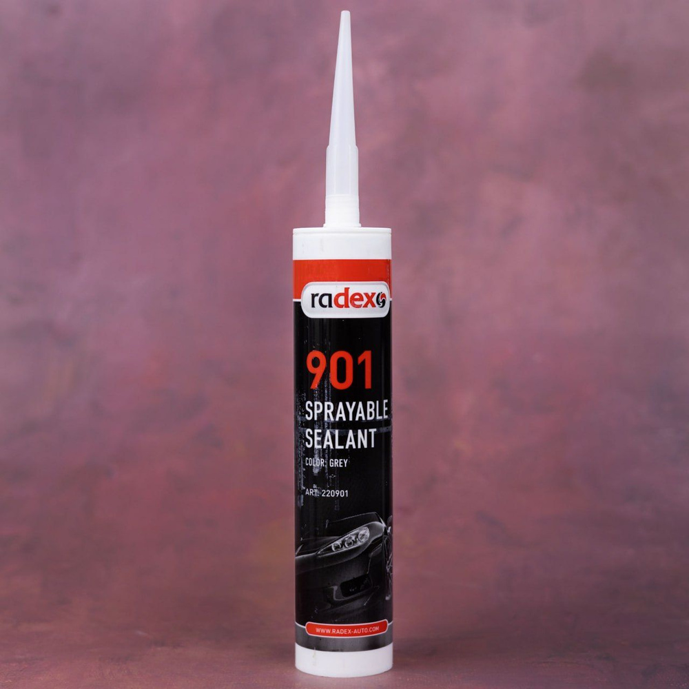 Клей герметик силиконовый влагостойкий серый распыляемый RADEX 901  SPRAYABLE SEALANT / Герметик автомобильный в тубе под пистолет 220901 -  купить по выгодной цене в интернет-магазине OZON (994187469)