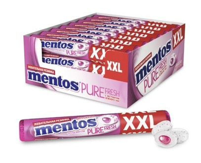 Жевательная резинка Mentos Pure Fresh XXL/Ментос Тутти Фрутти XXL),24шт ...