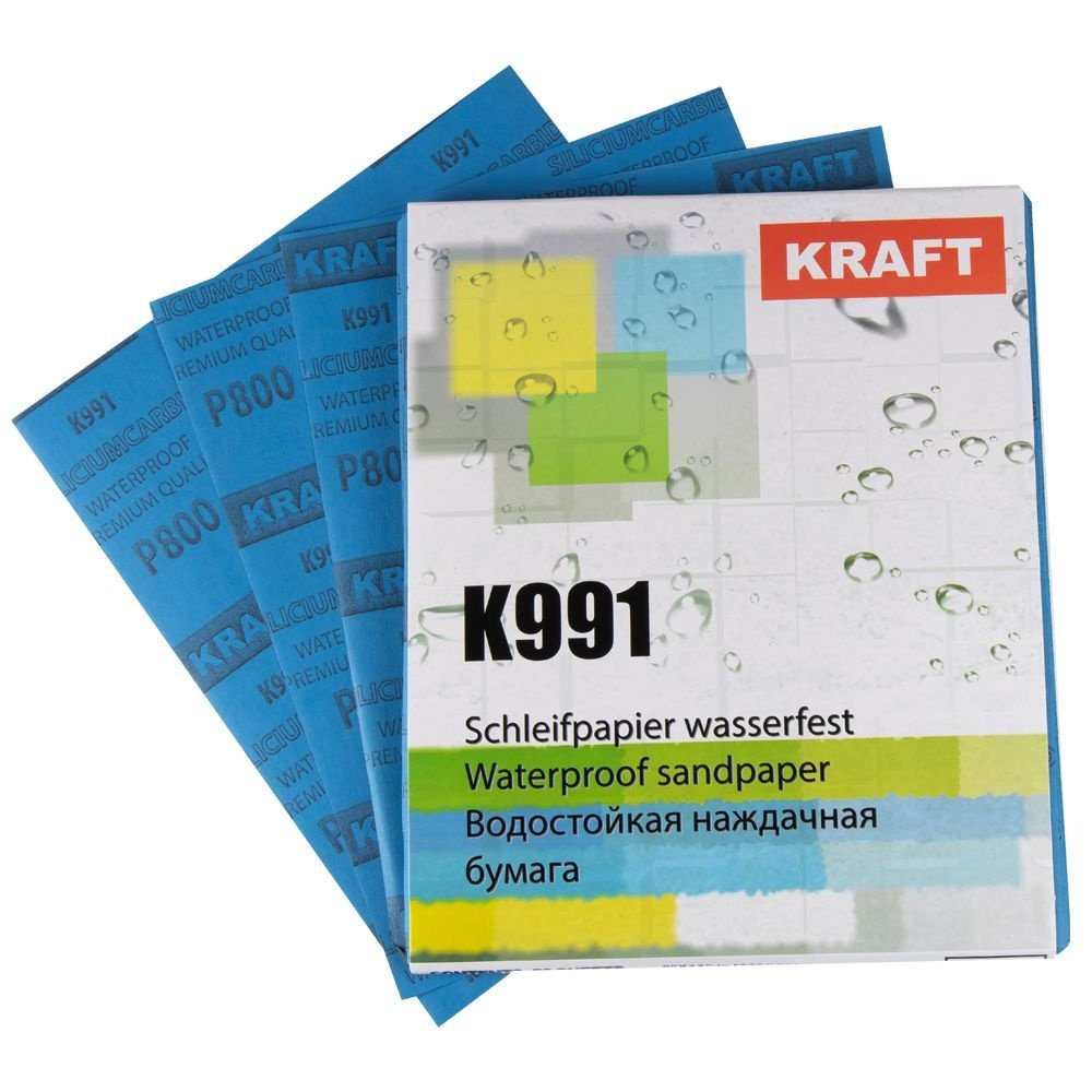 Бумага шлифовальная водостойкая KRAFT K991 лист, 230мм x 280мм, P400  #1