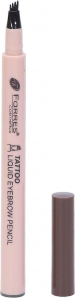 Farres cosmetics / Фаррес косметикс Карандаш-лайнер для бровей водостойкий Tattoo 02 коричневый с эффектом #1