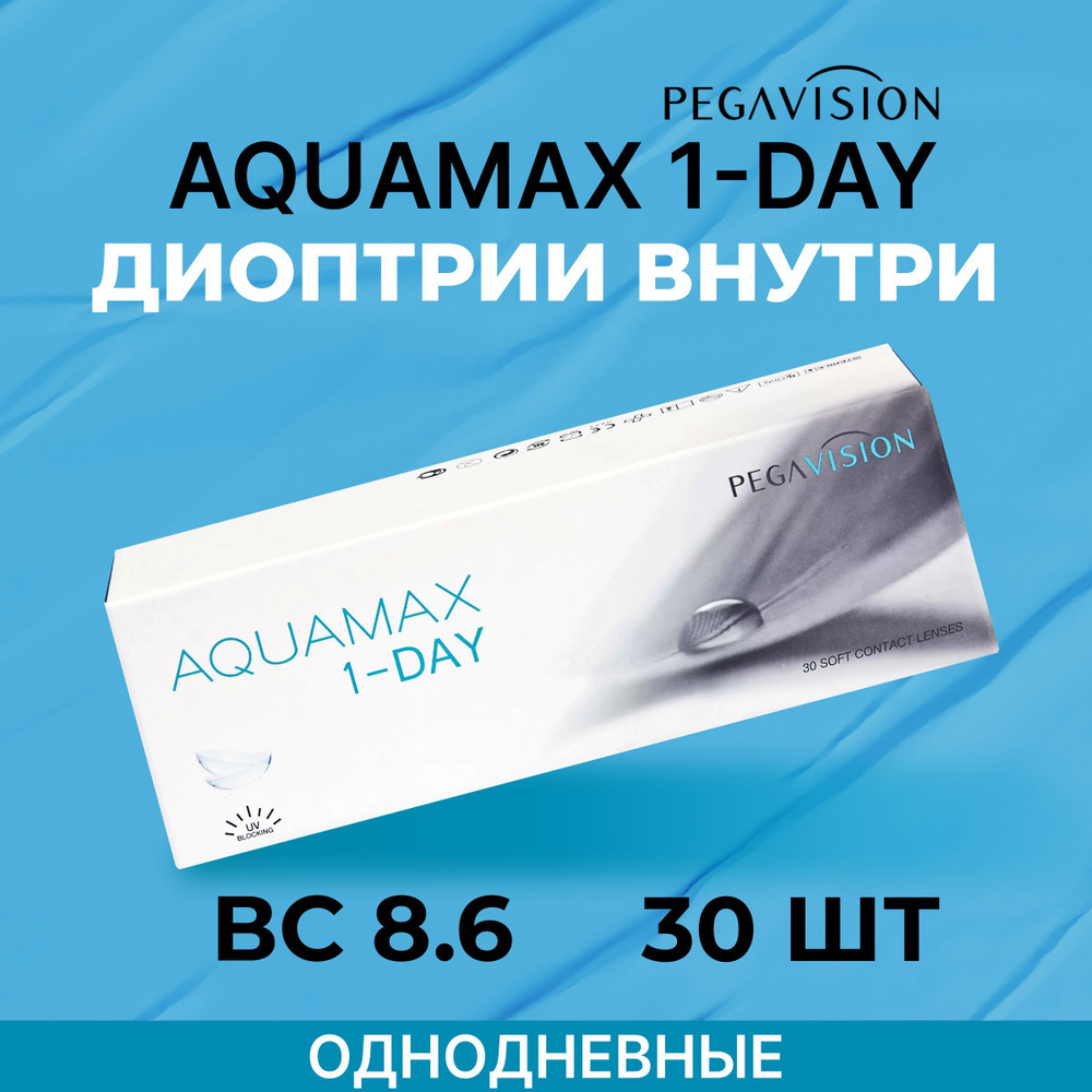 Контактные линзы PegaVision Aquamax 1 day (30 линз) -2.50 R 8.6, однодневные  #1