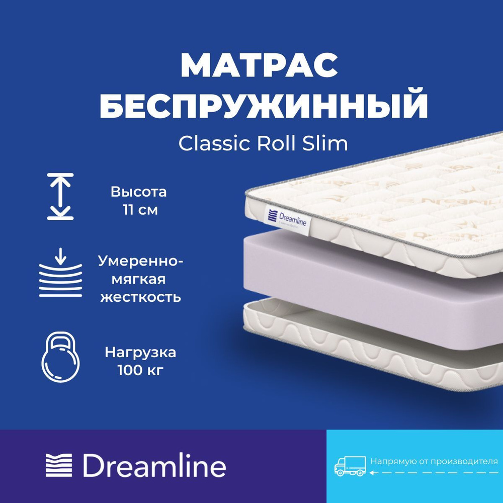 Матрас ортопедический 200x200 Dreamline Classic Roll Slim, беспружинный #1
