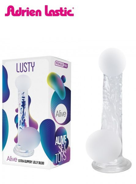 Adrien Lastic Фаллоимитатор на присоске Lusty Jelly Dildo прозрачный (18 см х 3.2 см)  #1