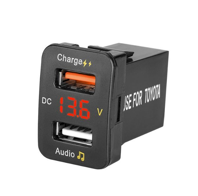 Удлинитель USB с зарядным гнездом 3.0 А , с вольтметром , встраиваемый ...