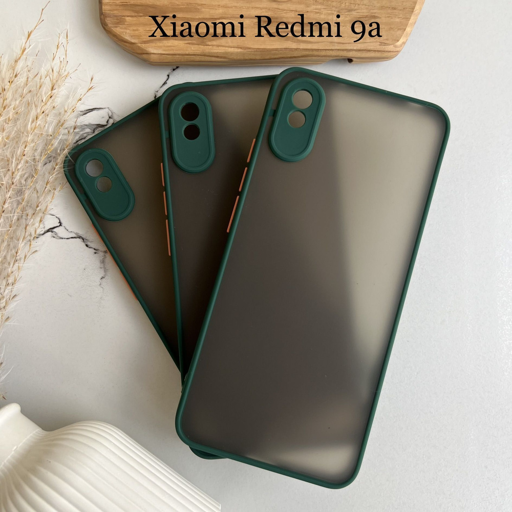 Чехол на Xiaomi Redmi 9A (редми 9А), зеленый, прозрачный, защита камеры -  купить с доставкой по выгодным ценам в интернет-магазине OZON (1081957593)