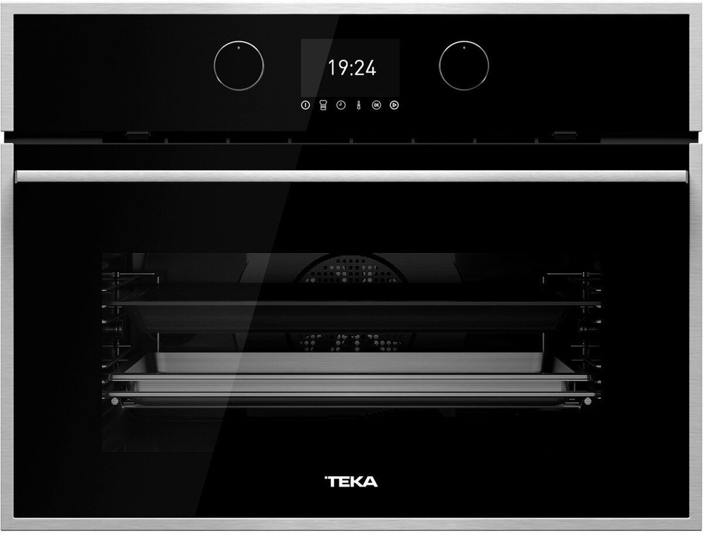 Компактный духовой шкаф с пароваркой и режимом турбо TEKA HLC 847 SC BLACK-SS, встраиваемый на 60 см, #1