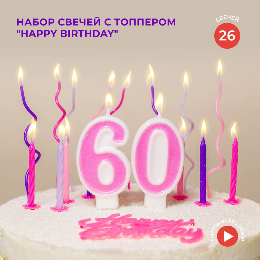 Свечи для торта FIOLENTO цифра 0, цифра 6 