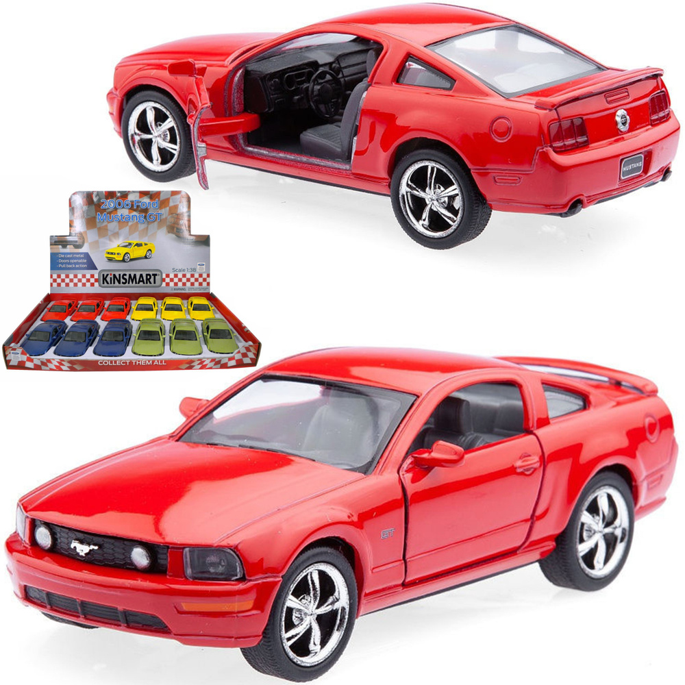 Металлическая машинка Kinsmart 1:38 2006 Ford Mustang GT KT5091D инерционная / Красный  #1