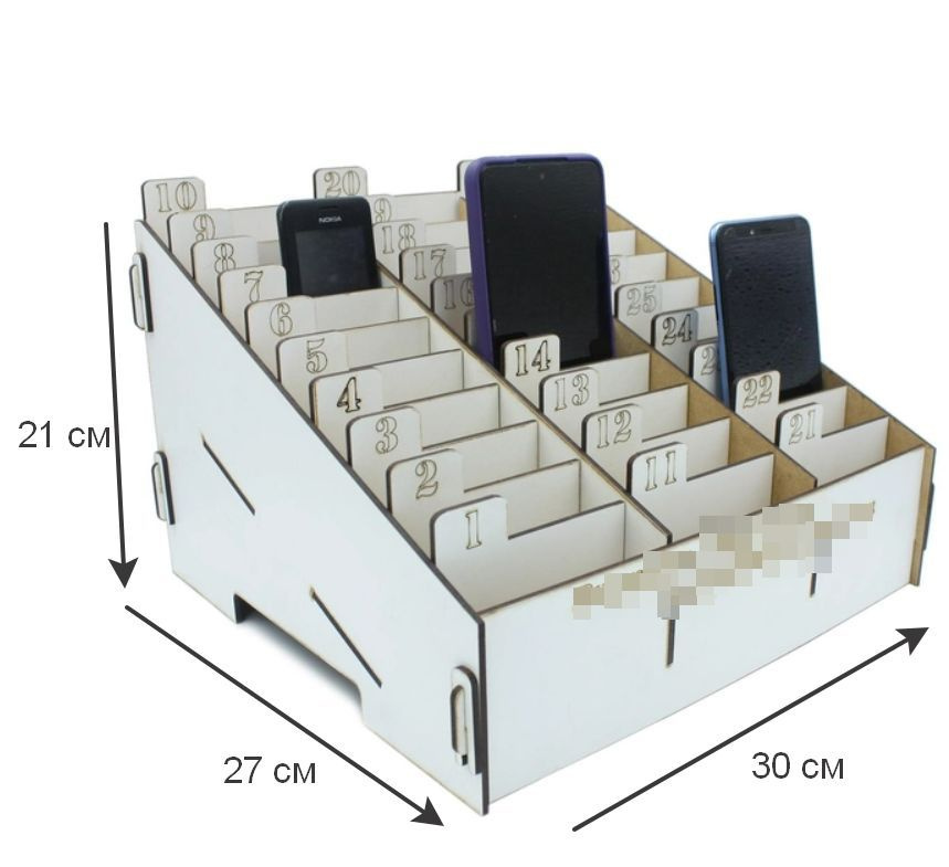 Органайзер в класс 30 отсеков, короб в школу, подставка с ячейками, держатель для телефонов  #1