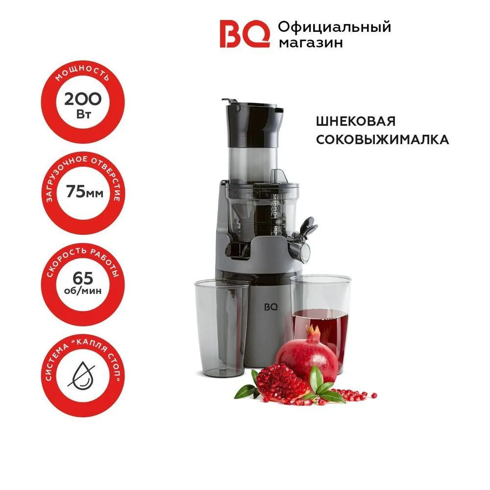 Соковыжималка шнековая BQ J2000_хс, черно-серый - купить по низкой цене ...