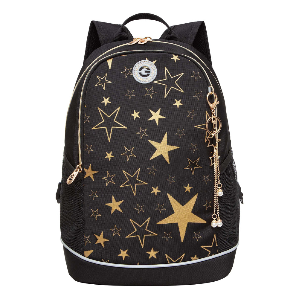 Рюкзак школьный для девочки подростка, с ортопедической спинкой, для средней школы, GRIZZLY (черный) - купить с доставкой по выгодным ценам в интернет-магазине OZON (1112181368)