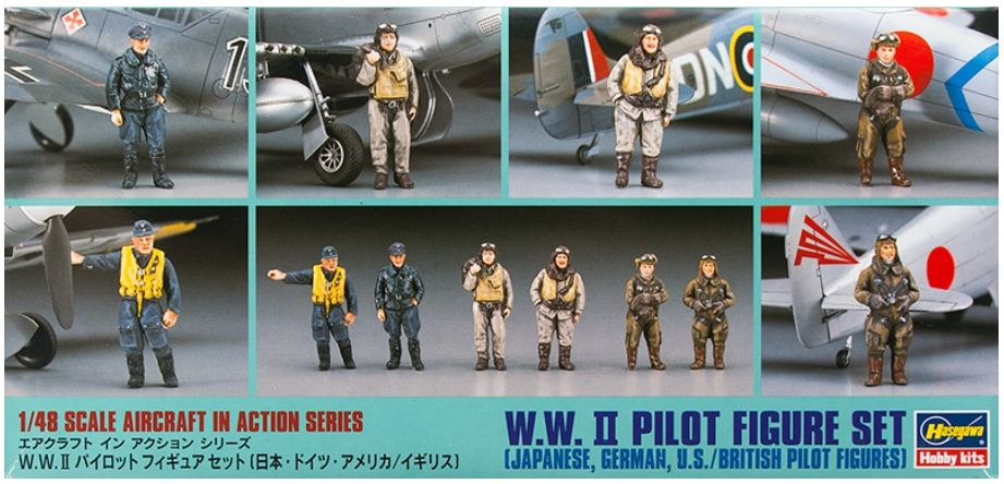 Hasegawa 36107HG Набор фигур пилотов Второй мировой войны (WWII PILOT FIGURE SET)  #1