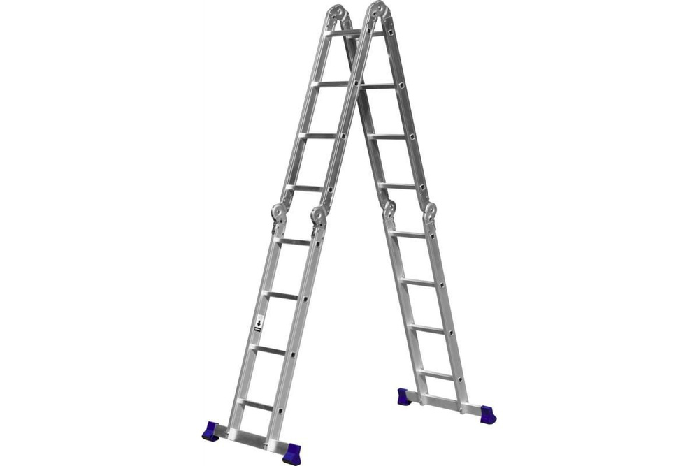 Четырехсекционная лестница-трансформер СИБИН, алюминиевая, 4x4 ступени, ЛТ-44  #1