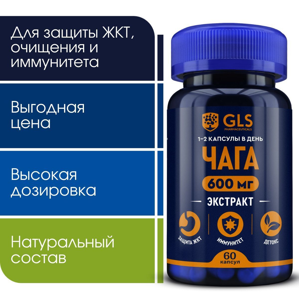 Чага комплекс с бета-каротином, бады / витамины для ЖКТ, кишечника и ...