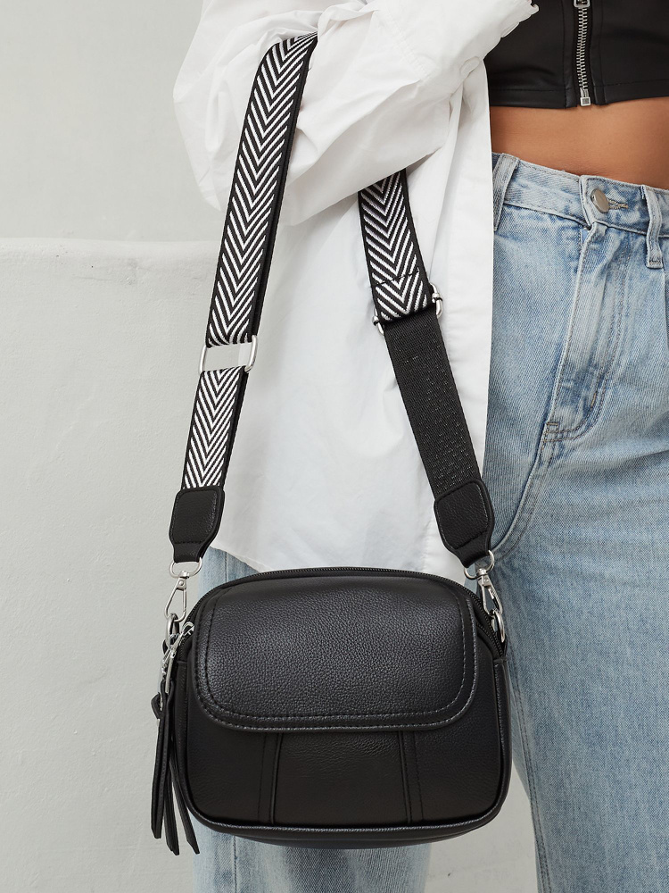 Сумка женская через плечо черная из экокожи Lovetto. Сумка женская ...