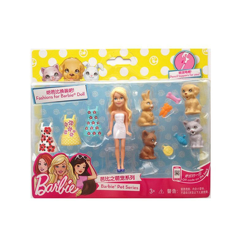 Кукла Mattel Barbie,Мини-модная карманная кукла (с одеждой и питомцем)FMK63  #1