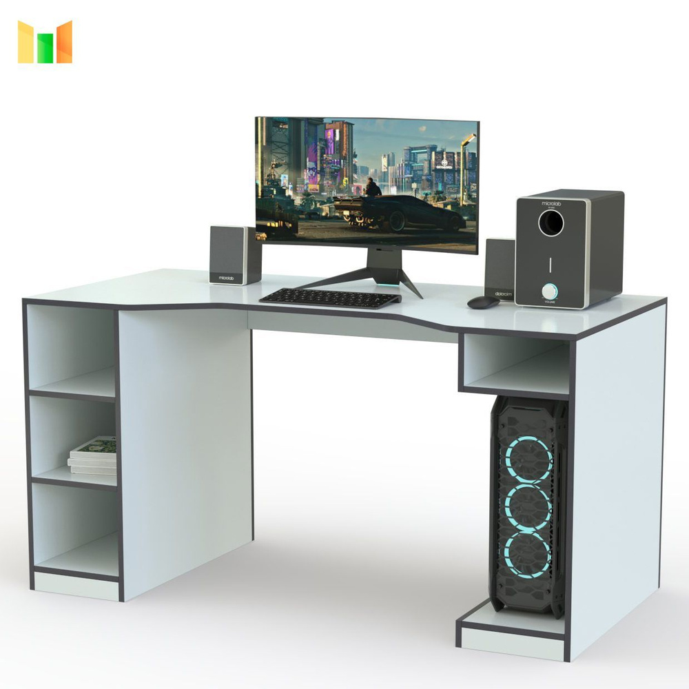 Компьютерный стол BestMebel Игровой Слоун 13, 120х83х75 см - купить по ...