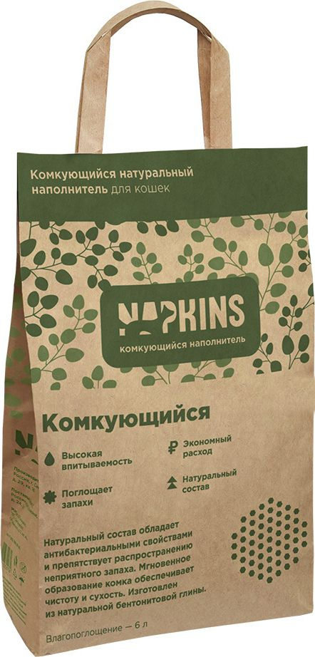 Наполнитель Napkins для кошек, комкующийся, 6 л, 3 кг #1