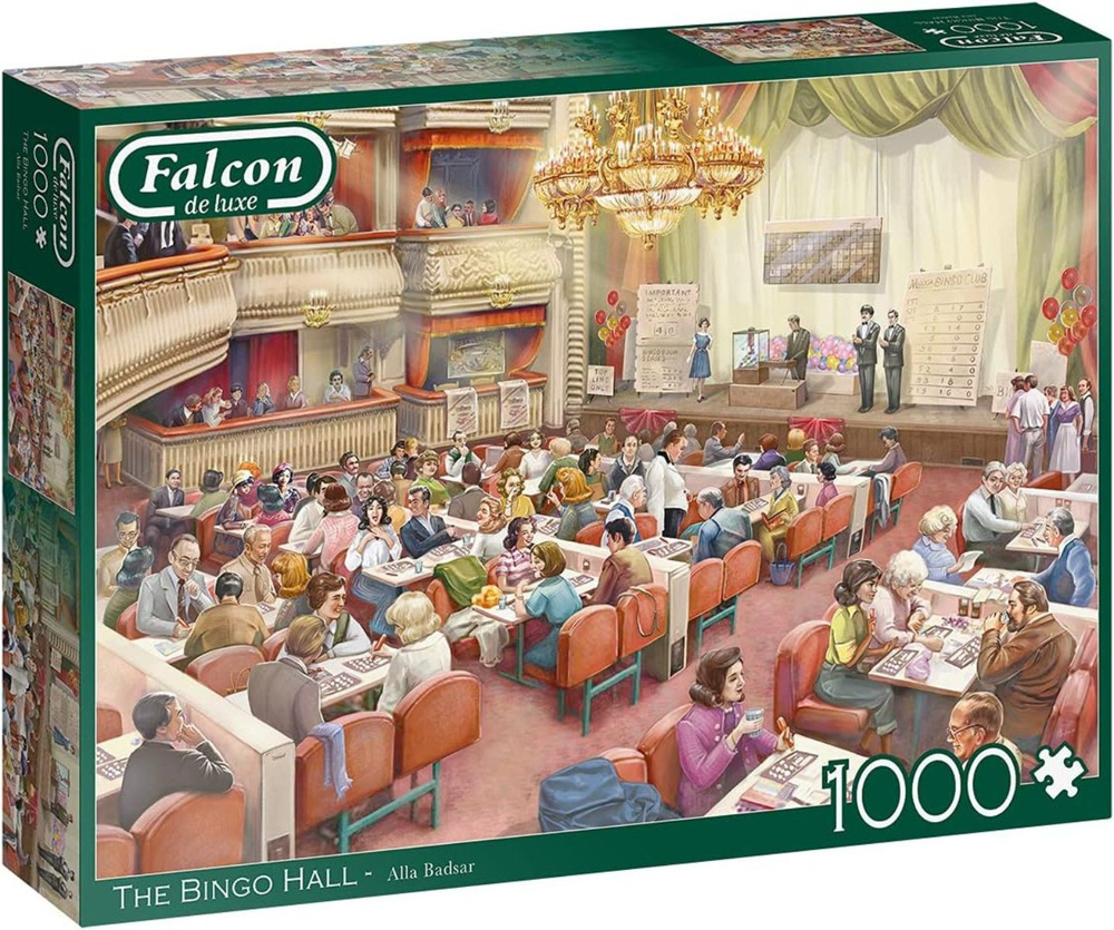 Пазл для взрослых Falcon 1000 деталей, элементов: Зал Бинго #1