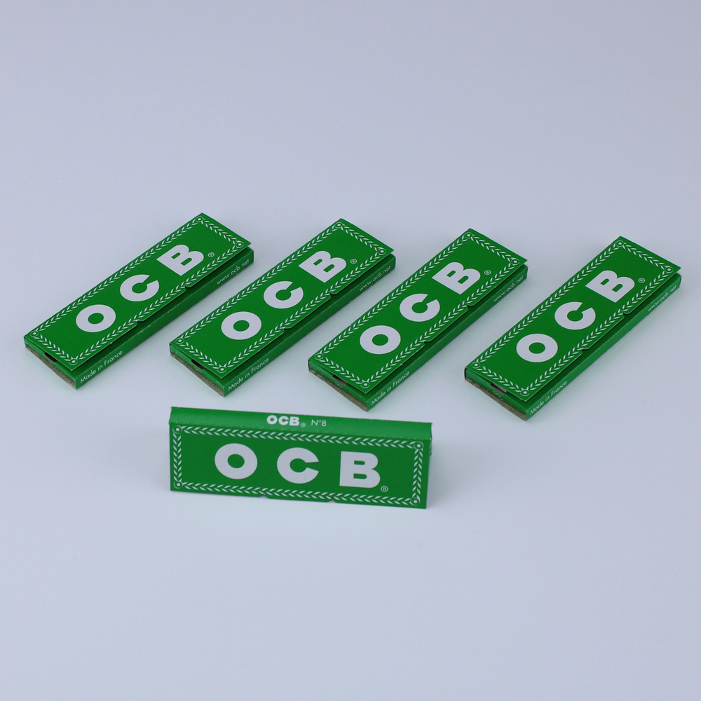 Бумага сигаретная OCB Regular Green №8 (5 уп. по 50 листов) #1