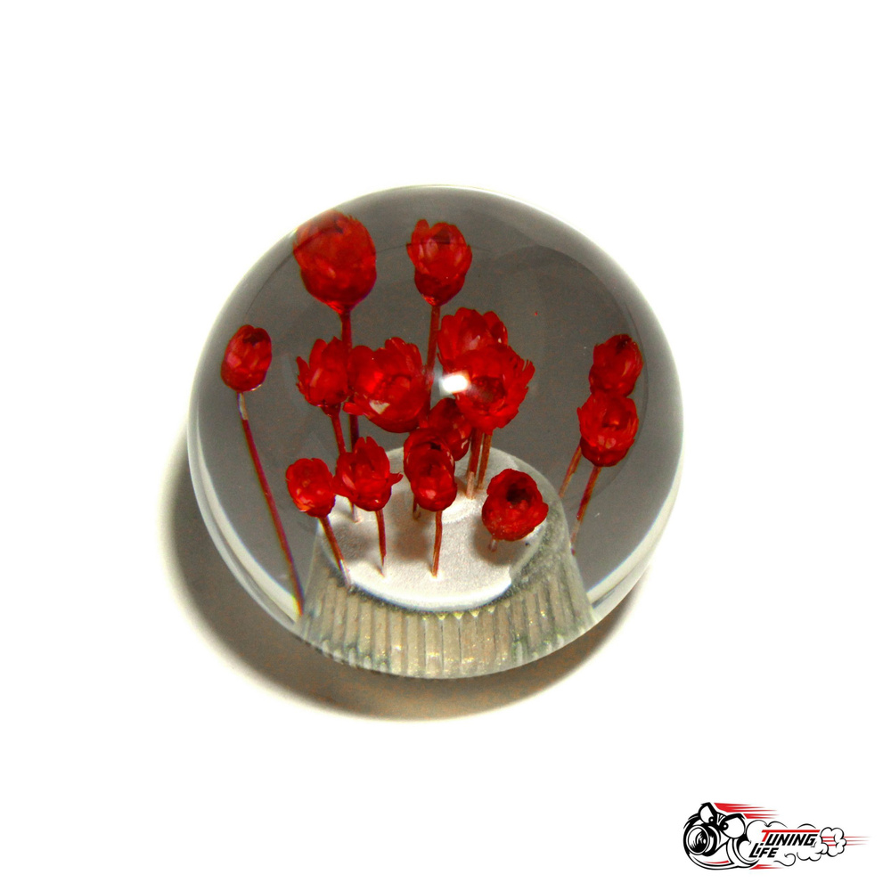 Насадка на рычаг КПП Цветочки шар красная - купить по выгодным ценам в ...