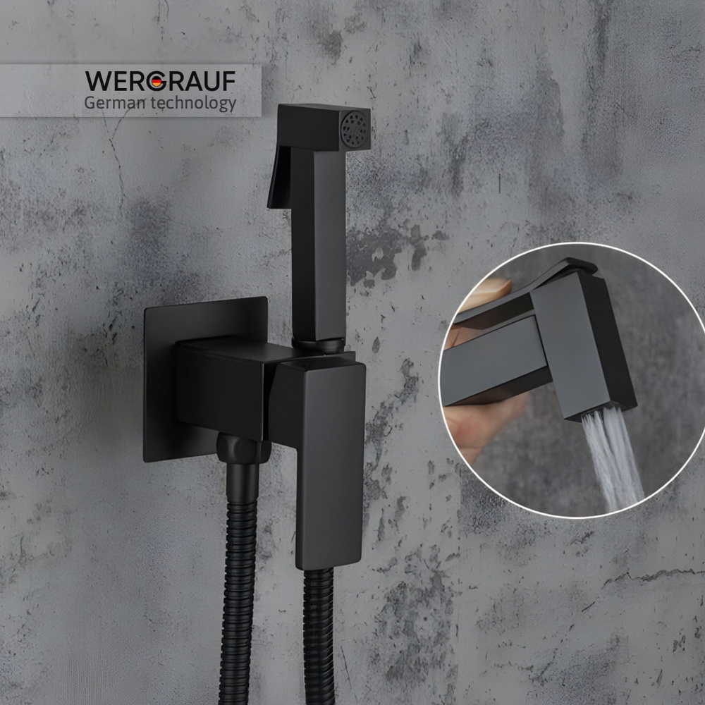 Смеситель с гигиеническим душем Wergrauf FH-01B. Гигиенический душ. Биде душ  #1