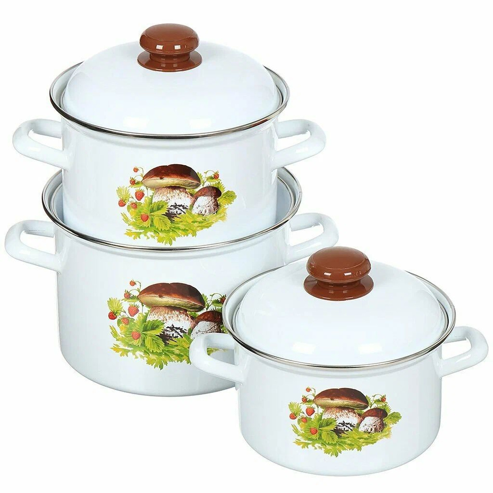 Лысьвенские эмали Набор посуды для приготовления, 6 предм. - купить с ...