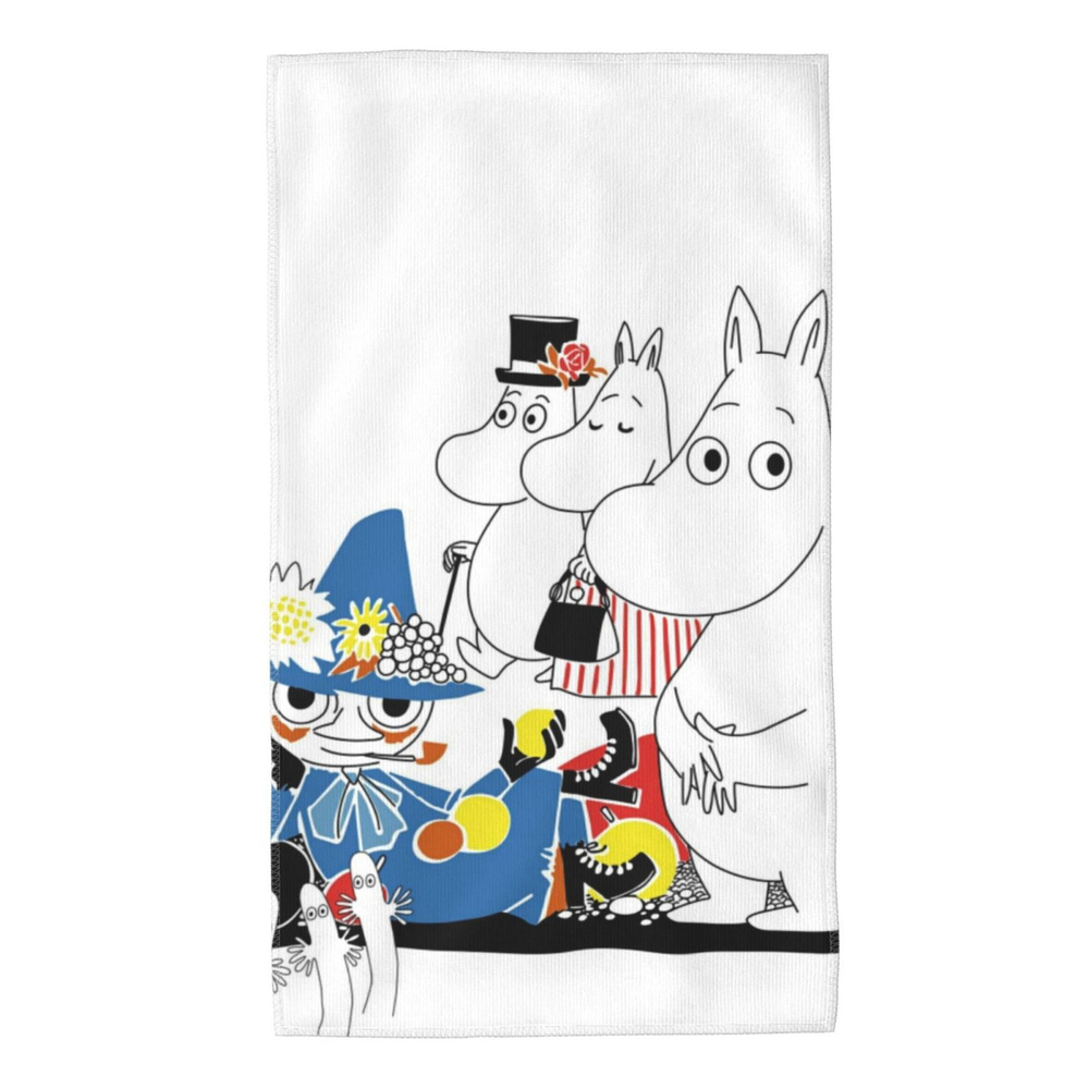 Moomin Полотенце для лица, рук Moomin, Микроволокно, 40x70 см, коричнево-красный, 1 шт.  #1