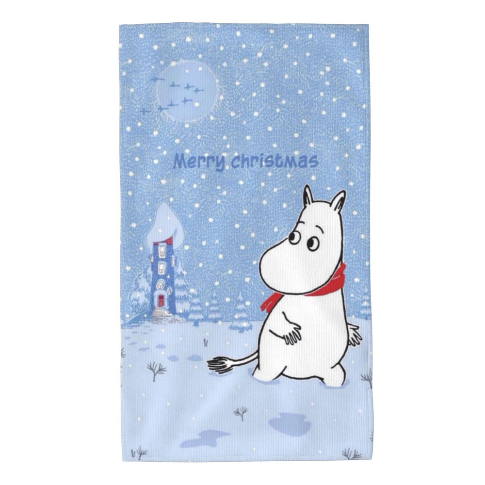 Moomin Полотенце для лица, рук Moomin, Микроволокно, 40x70 см, серебристый, 1 шт.  #1