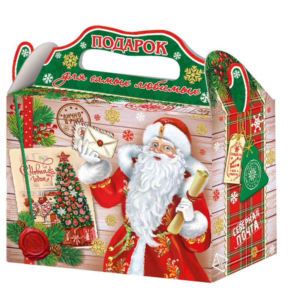 Новогодняя упаковка для конфет и сладостей на Новый Год , купить подарочную упаковку оптом