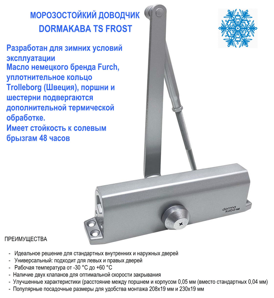 Доводчик морозостойкий DORMA TS FROST I серебро