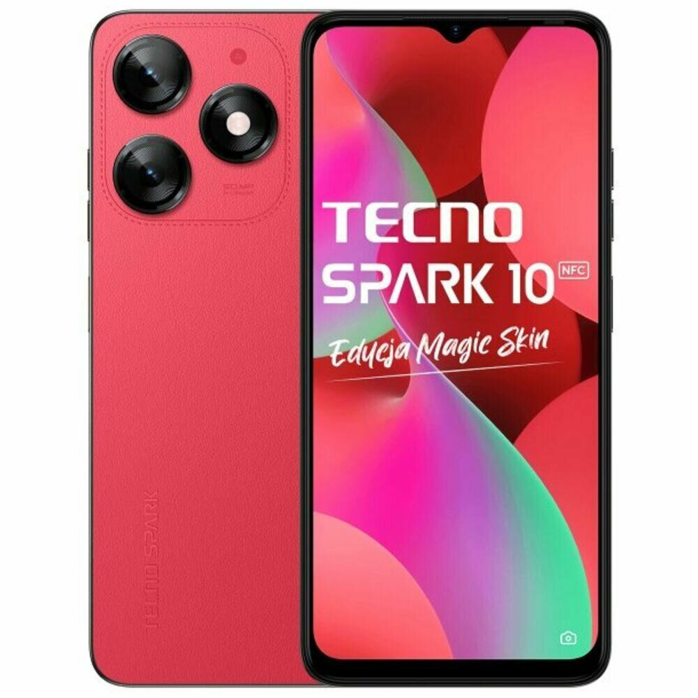 смартфон tecno spark 10 8 128 гб красный