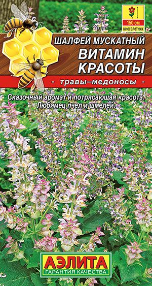 Шалфей мускатный "Витамин красоты" семена Аэлита для открытого грунта, 0,2 гр  #1