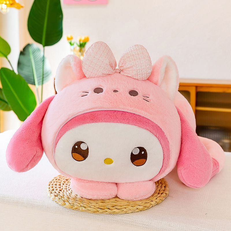 Плюшевая игрушка, мягкая кукла-кошка, розовая, длина 55 см.GiantMall ...