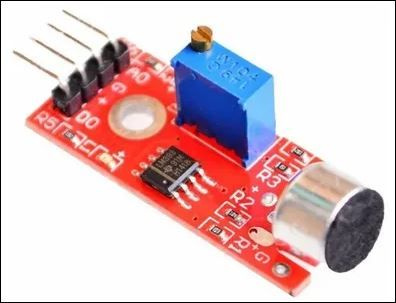 Датчик уровня звука на LM393 (цифровой.аналоговый выход) 3,3В/5В 2Led ...