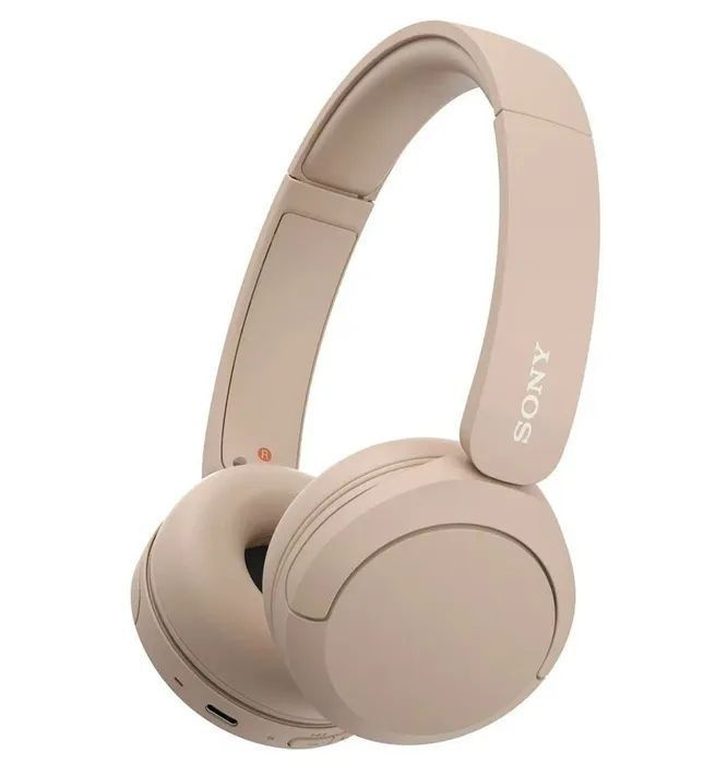 Sony Наушники беспроводные с микрофоном Sony WH-CH520, Bluetooth, бежевый  #1