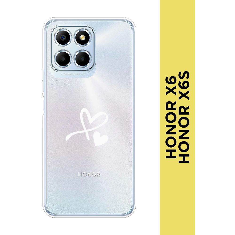 Силиконовый чехол на Huawei Honor X6/X6s / Хонор Х6/X6s "Сердечко минимализм", прозрачный  #1