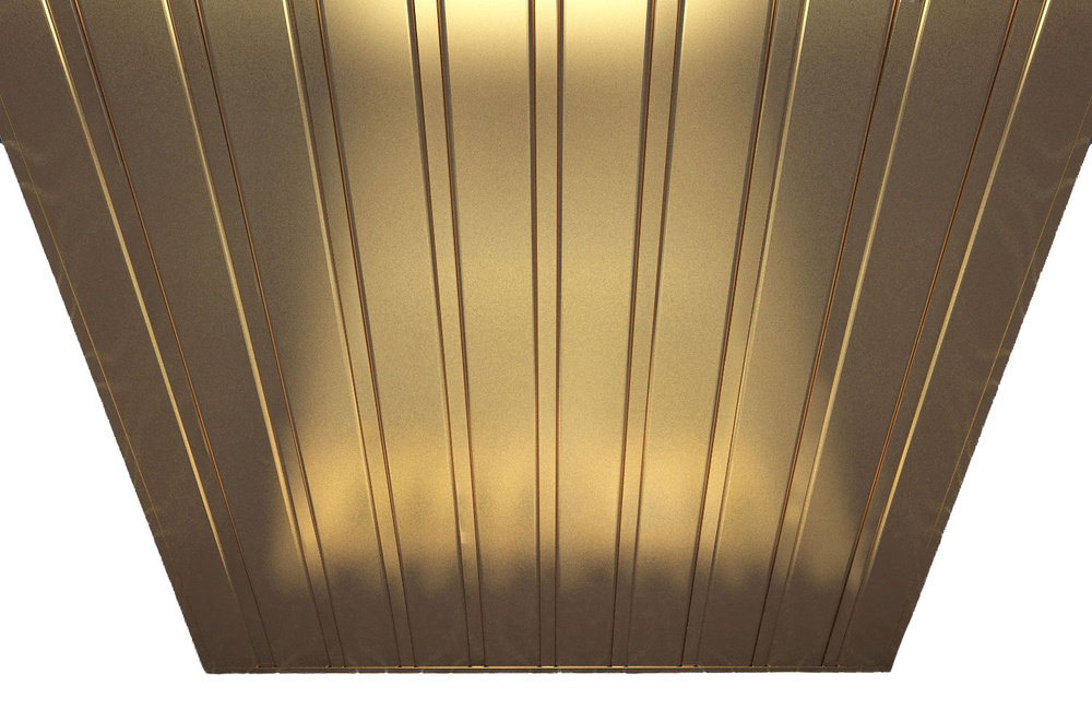 Комплект реечных потолков Mr.Tektum Classic 84R 2x3 м золотистый металлик  #1
