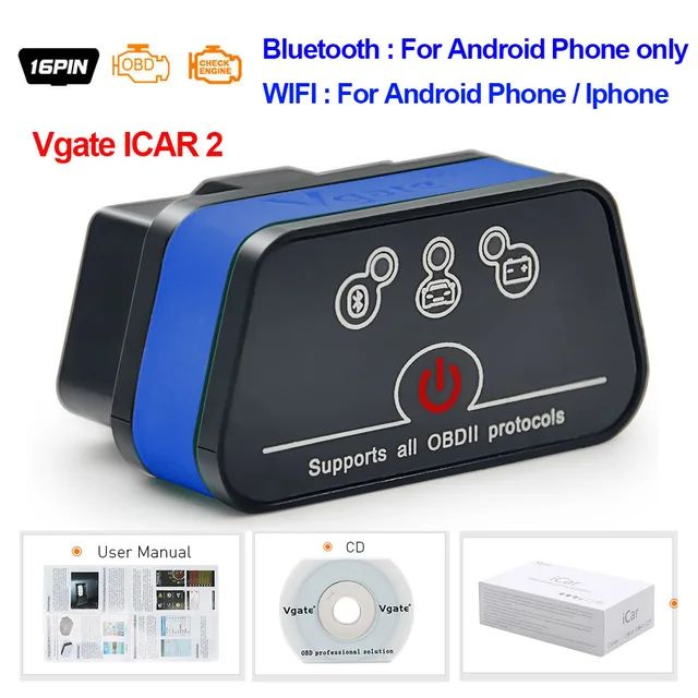 автомобильный детектор неисправностей vgate iCar2 V2.2 OBD Bluetooth 3.0  #1