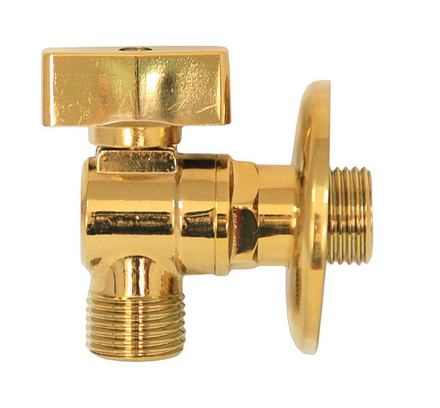 Кран KAISER 268 1/2"х1/2" угловой золото. Товар уцененный #1