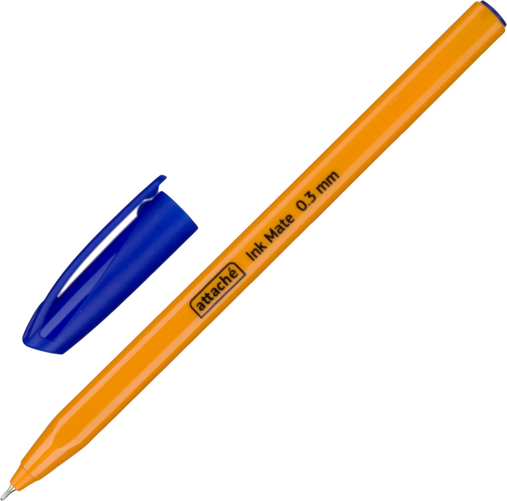 Ручка шариковая, Attache Ink Mate, масляные чернила, синяя, 0.3 мм, набор 12 штук  #1