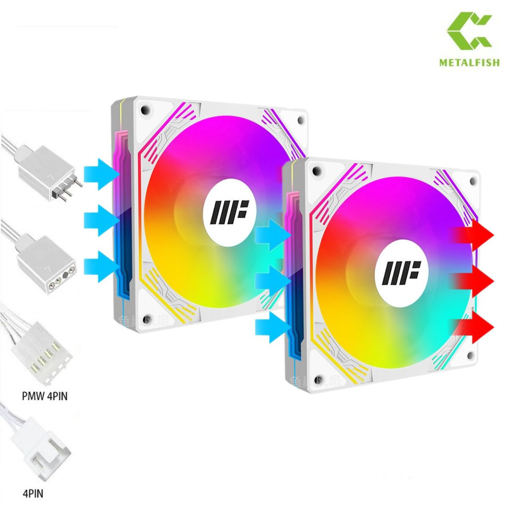 Вентиляторы 2шт METALFISH aRGB для корпуса, компьютера/ тихий кулер ...