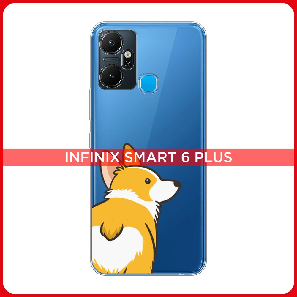 Силиконовый чехол на Infinix Smart 6 Plus / Инфиникс Смарт 6 Плюс Корги  следуй за мной, прозрачный - купить с доставкой по выгодным ценам в  интернет-магазине OZON (749553938)