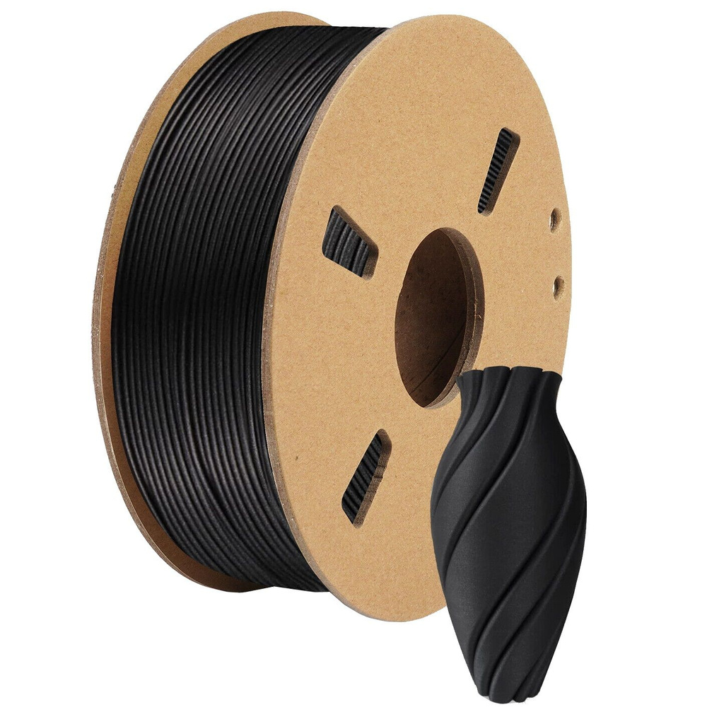 Пластик для 3D принтера Carbon Fiber PLA, 1kg/roll 1.75mm Black / TOYAR ...