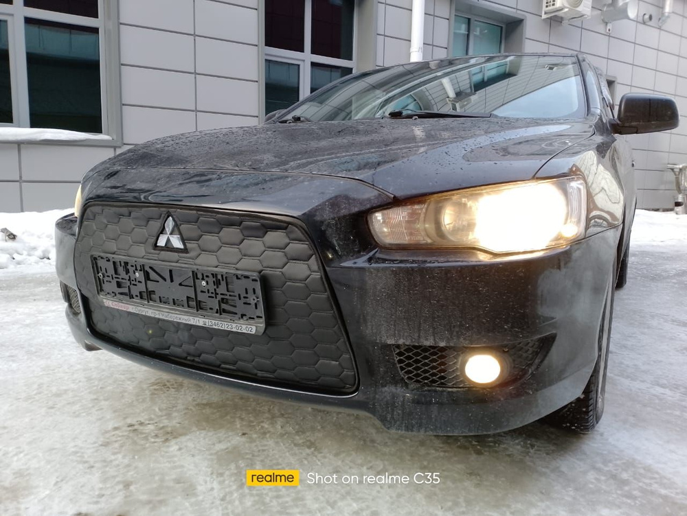 Утеплитель радиатора и бампера для Mitsubishi Lancer Митсубиси Лансер дорестайлинг (2007 -2010) X  #1