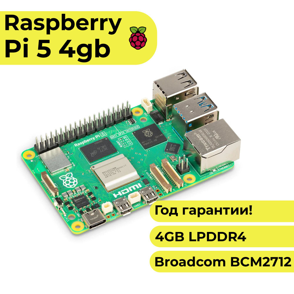 Микрокомпьютер Raspberry Pi RPI 5 - купить по низким ценам в  интернет-магазине OZON (1359965721)