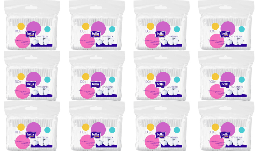 BELLA Ватные палочки, 100 шт, 12 уп - купить с доставкой по выгодным ...