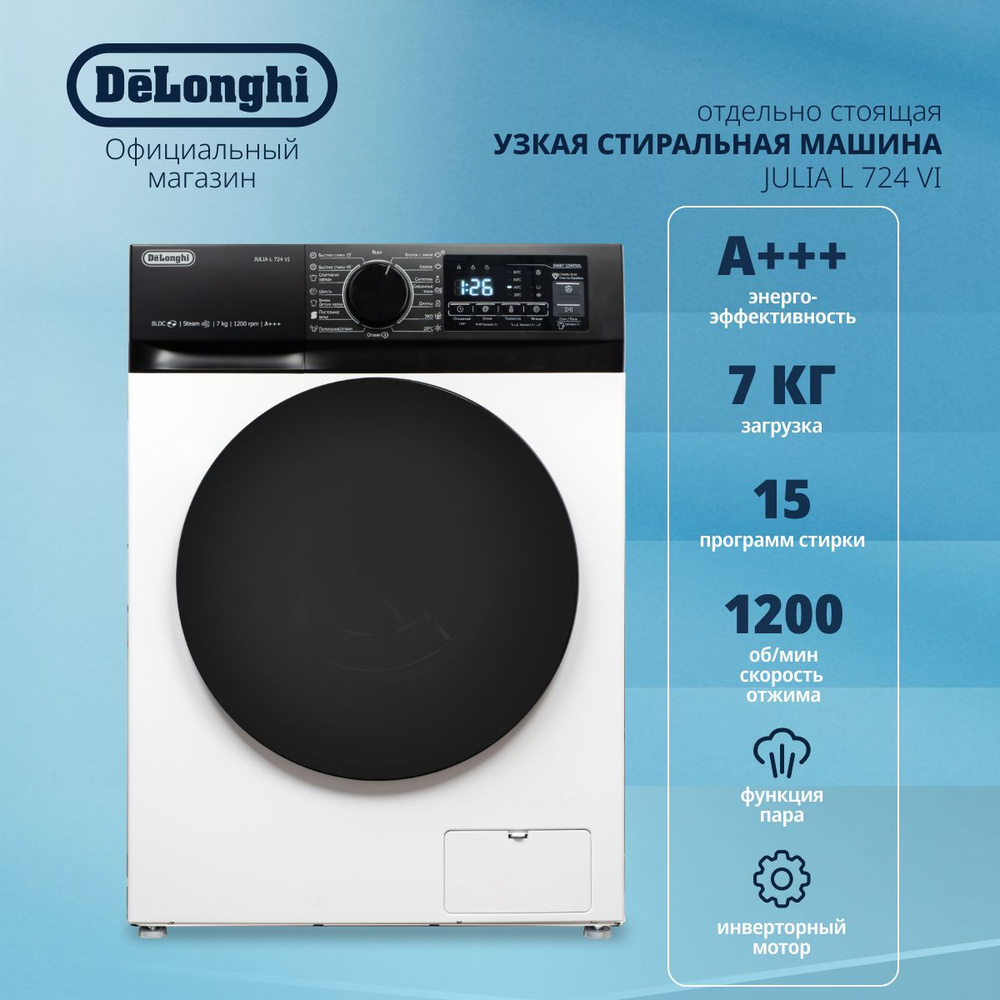 Стиральная машина DeLonghi JULIA L 724 VI, белый - купить по выгодной цене  в интернет-магазине OZON (1313689070)