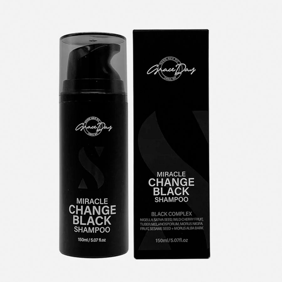 Черный тонирующий шампунь для волос GRACE DAY miracle change black