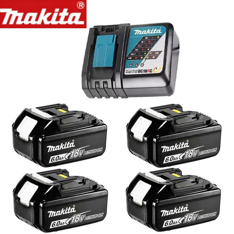Аккумулятор Makita 18V6.0Ач BL1860 4шт. + 1 шт. DC18RC Зарядное ...